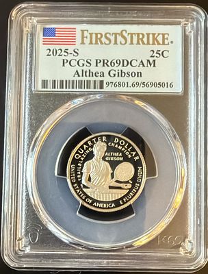 מטבע 25 סנט 🇺🇸 משנת 2025S 
מדורג PCGS MS69 שזה כמעט הדירוג הגבוהה ביותר למטבעות 
הטבעה 