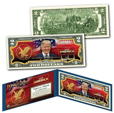 שטר מיוחד חוקי ונדיר של 2$. Trump Save America