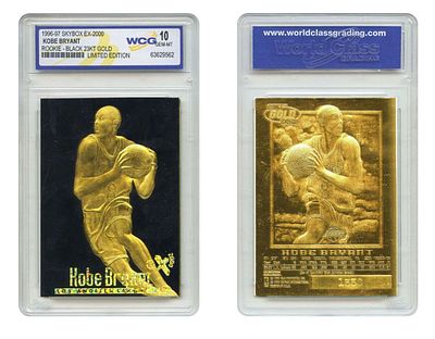 קלף מיוחד מאוד של קובי בראיינט . ציפוי 23k Gold . מדורג 10. Rookie Feel Game. 1996-97.