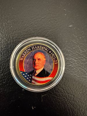 מטבע מיוחד מאוד חוקי ונדיר מצופה זהב 24K של Quarter. מסידרת נשאי ארה״ב. הנשיא הרדינג