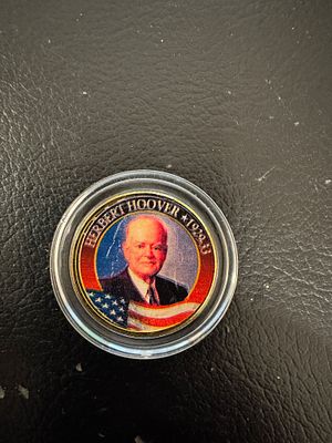 מטבע מיוחד מאוד חוקי ונדיר מצופה זהב 24K של Quarter. מסידרת נשאי ארה״ב. הנשיא הובר