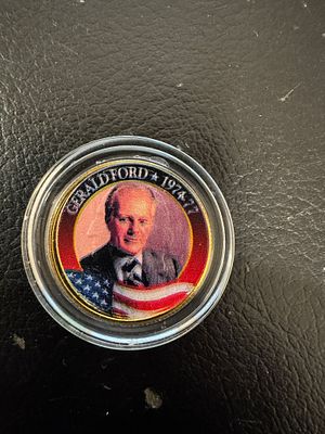 מטבע מיוחד מאוד חוקי ונדיר מצופה זהב 24K של Quarter. מסידרת נשאי ארה״ב. הנשיא פורד.