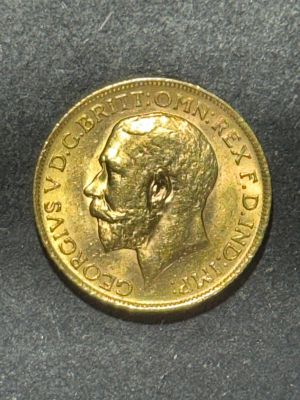 רק 12.5 אחוז עמלה! מטבע זהב סוברין 22K, קוטר 22 מ"מ, משקל 7.98 גרם