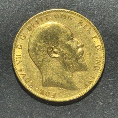 רק 12.5 אחוז עמלה! מטבע זהב סוברין 22K, קוטר 22 מ"מ, משקל 7.98 גרם