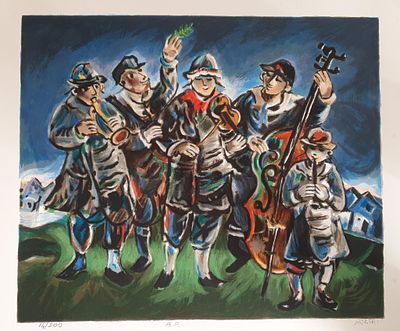 כליי זיימרים יוסל ברגנר חתום ביד האומן
64X54