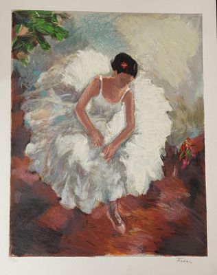 ליטוגרפיה רקדנית בלט חתום ביד האומן בעיפרון
45X56