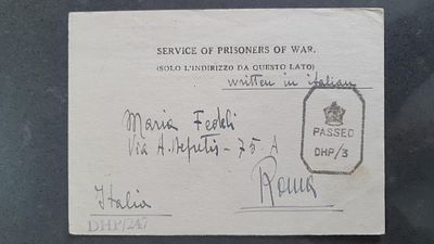 מכתב של שבוי מלחמה (Prisoner of War Mail) שנשלח על ידי שבוי איטלקי במהלך מלחמת העולם השנייה