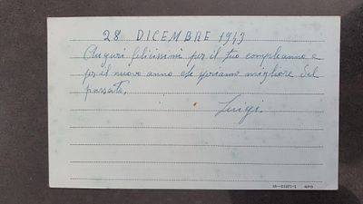 גלויית דואר רשמית של שבוי מלחמה (P.O.W. Postcard) ממלחמת העולם השנייה, שנשלחה על ידי קצין 