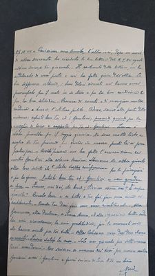 דף מכתב רשמי של שבוי מלחמה (P.O.W. Letter Sheet) ממלחמת העולם השנייה, שנשלח על ידי חייל איטלקי 