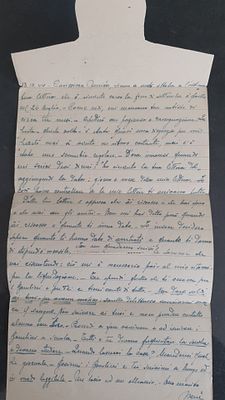 דף מכתב רשמי של שבוי מלחמה (P.O.W. Letter Sheet) ממלחמת העולם השנייה, שנשלח על ידי חייל איטלקי 