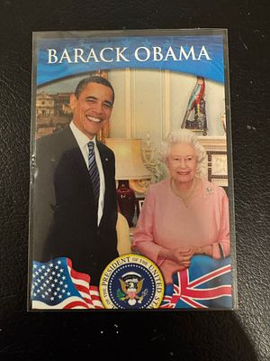 קלף מיוחד ונדיר של המלכה אליזבאט השנייה(מלכת אנגליה) עם נשיא ארה״ב ברק אובמה . מסידרת המלכה עם 