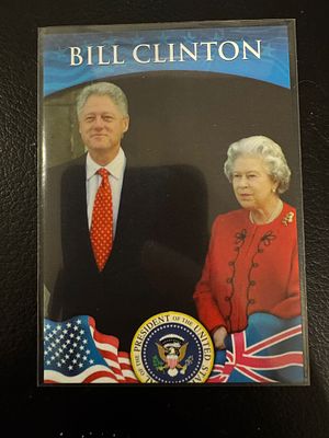 קלף מיוחד ונדיר של המלכה אליזבאט השנייה(מלכת אנגליה) עם נשיא ארה״ב ביל קלינטון . מסידרת המלכה 