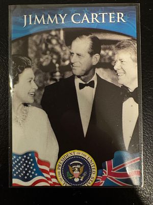 קלף מיוחד ונדיר של המלכה אליזבאט השנייה(מלכת אנגליה) עם נשיא ארה״ב קרטר. מסידרת המלכה עם נשיאי 