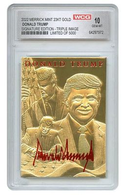 קלף מיוחד ומצופה זהב מסדרת החתימות של הנשיא דונלד טראמפ. מדורג 10.