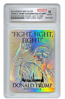 קלף מיוחד ומצופה כסף לאחר ניסיון ההתנקשות של הנשיא דונלד טראמפ. מדורג 10