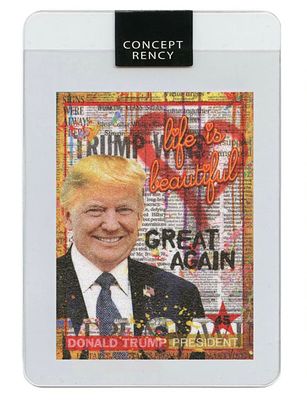 קלף נדיר וממוספר בעיצוב מיוחד של הנשיא טראמפ
