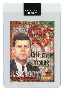 קלף נדיר וממוספר בעיצוב מיוחד של הנשיא קנדי.