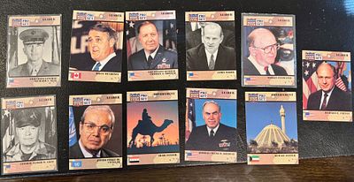 לוט קלפים של מנהיגים וגנרלים ממלחמת המפרץ 1991.