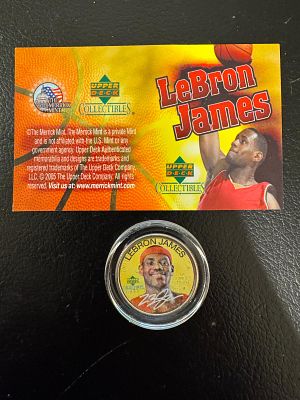 מטבע מיוחד נדיר וחוקי של לברון ג׳יימס של רבע דולר.בחירה ראשונה בדרפט של ה NBA.