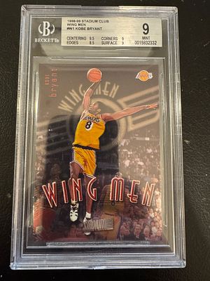 37. קלף אינסרט מוקדם ואייקוני של Kobe Bryant מסדרת Stadium Club 1998-99 – Wing Men.
מדורג BGS 9 