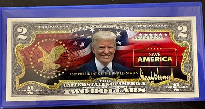 שטר מיוחד חוקי ונדיר של 2$. Trump Save America