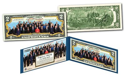 שטר מיוחד חוקי ונדיר של 2$. לכבוד מנהיגי העולם