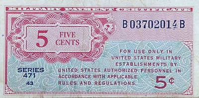 ארה"ב 5 סנט 1947 שטר צבאי סדרה לוהטת 471!!