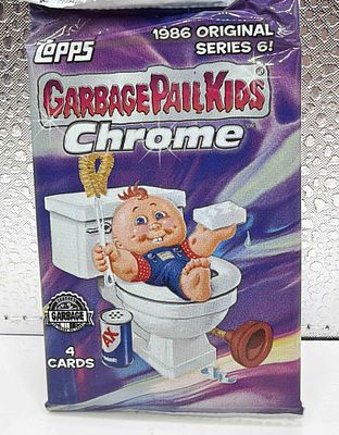 ייתכנו קלפים נדירים!
חבילת קלפי Garbage Pail Kids Chrome סדרה 6. חבילת קלפי **Garbage Pail Kids 