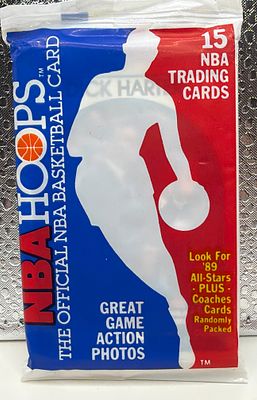 ייתכנו קלפי יוקרה!
חבילת קלפי NBA Hoops משנת 1989-90. חבילת **NBA Hoops** מקורית וסגורה משנת 