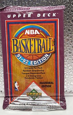 ייתכנו קלפים נדירים!
חבילת קלפי כדורסל Upper Deck NBA 91-92. חבילת קלפי כדורסל **Upper Deck** 