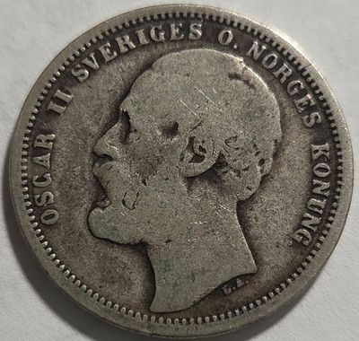 שבדיה 1 קרון 1875, כסף!!
7.16 גרם, 25 ממ
מטבע מבוקש.