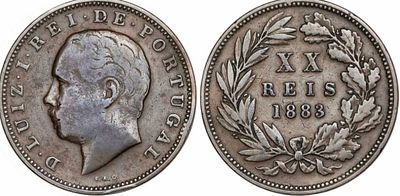 פורטוגל 20 רייס 1883 מצב מעולה לגילו
