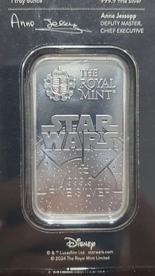 מטיל כסף Star Wars (דארת' ויידר) מבית ה-Royal Mint: מטיל כסף טהור (999.9) במהדורה אספנית מוגבלת 