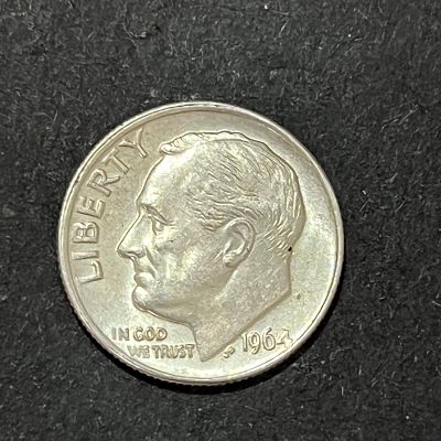 עלה כעת! ארה"ב 1964 
10 סנט (דיים) רווזולט כסף 0.900
