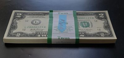 עלה כעת! ארה"ב באנדל סגור חדש UNC שטרות שני דולר