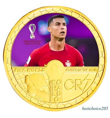 מטבע פנטזיה (Fantasy Coin) בעיצוב ייחודי המוקדש לכריסטיאנו רונאלדו (CR7) בהשראת מונדיאל FIFA 