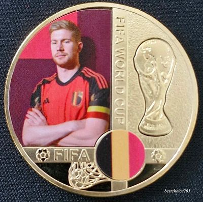קווין דה בריינה – מטבע מזכרת אספני בעיצוב FIFA World Cup. מטבע פנטזיה איכותי עם דיוקנו של כוכב 