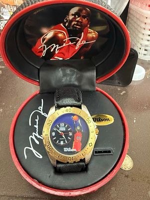 Michael Jordan – Wilson #23 Wristwatch in Basketball-Shaped Display Case. A collectible Michael 