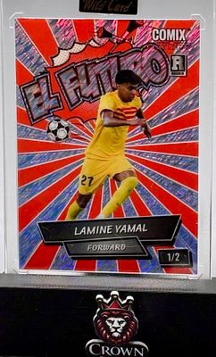 Lamine Yamal – Rare Comix Platinum “El Filtro” Card, Numbered 1/2. An exceptionally rare Lamine 