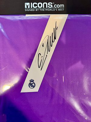 Cristiano Ronaldo – Signed Real Madrid 2016/17 Away Jersey – ICONS Authentication. Purple Real 