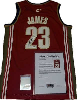 LeBron James – Signed Cleveland Cavaliers 2003/04 Rookie Season Jersey – PSA/DNA. Mitchell & 