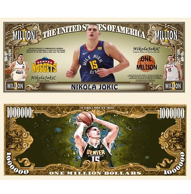 Nikola Jokić – One Million Dollar Collectible Fantasy Banknote. A specially designed collectible 