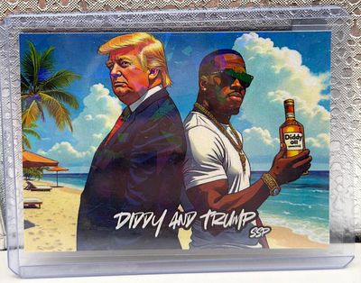 הולוגרמה! קלף אספנות נדיר Diddy and Trump - SSP. קלף אספנות ** הולוגרפי נדיר וייחודי** במהדורת 