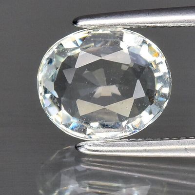 1.46ct VS Oval Natural Light Greenish Blue Aquamarine - Unheated Gemstone