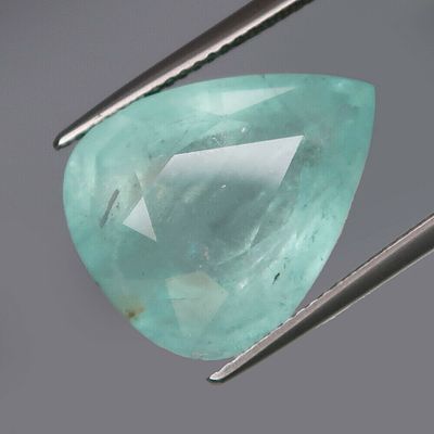 12.42Ct.Nice Color&Nice Shape! Natural BIG Sky Blue Aquamarine Brazil 18x14 mm