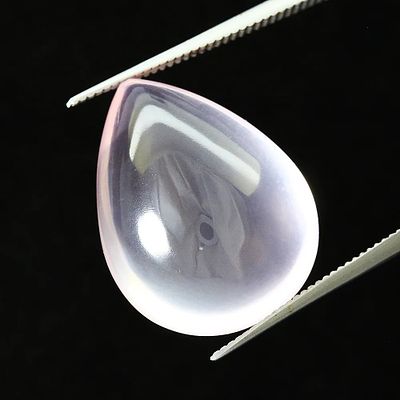 16.45ct Unheated Pink Rose Quartz Gems 19.2x14.8mm Pear Cabochon, Brazll