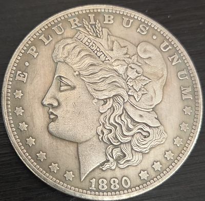 Morgan Dollar 1880 CC -Replica, Silver Plated