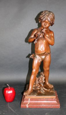 After Jean-Louis Gregoire statue of Pan in regule. After Gregoire, (Jean-Louis Gregoire 