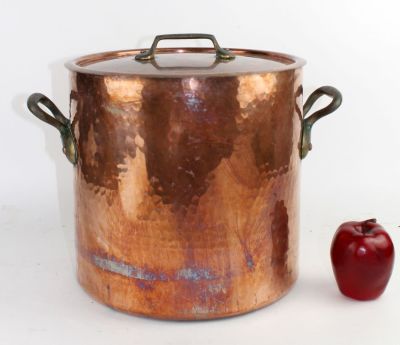 French Williams Sonoma 18 qt copper stock pot with lid. Vintage French Williams Sonoma 18 qt 