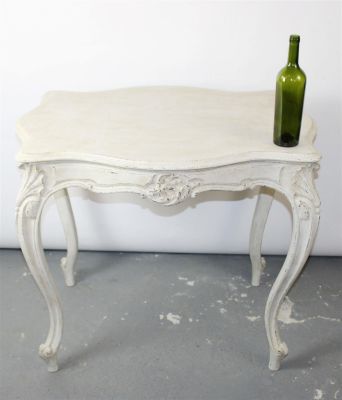 French Louis XV style painted bureau plat desk side table. Late 19th century. 31"h x 36 1/2"l x 